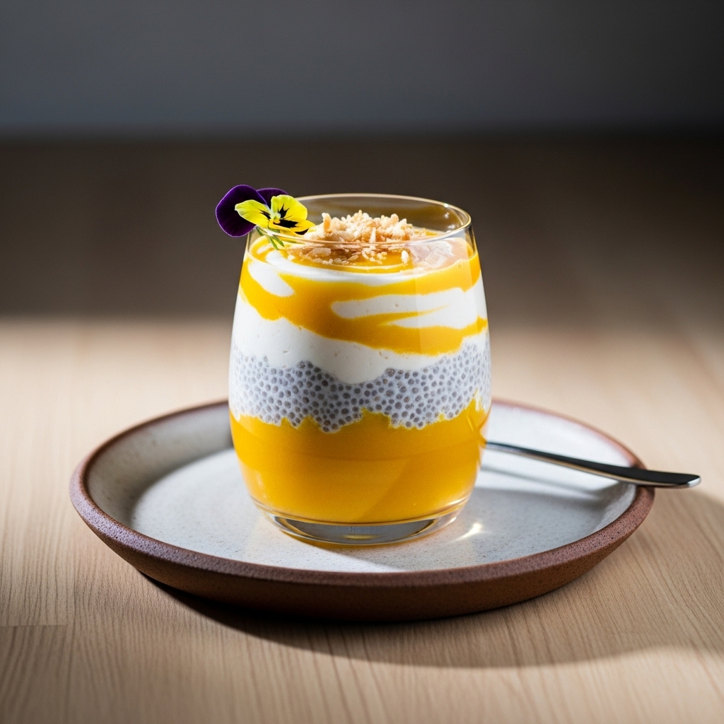 Mango Mélange Mocktail with Coconut Chia Pudding